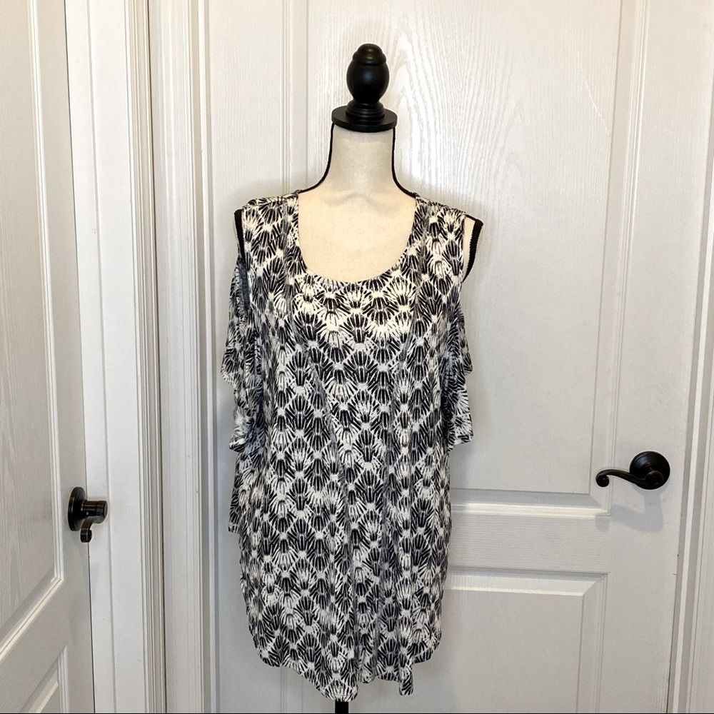 Free People Cold Shoulder Short Sleeve Top